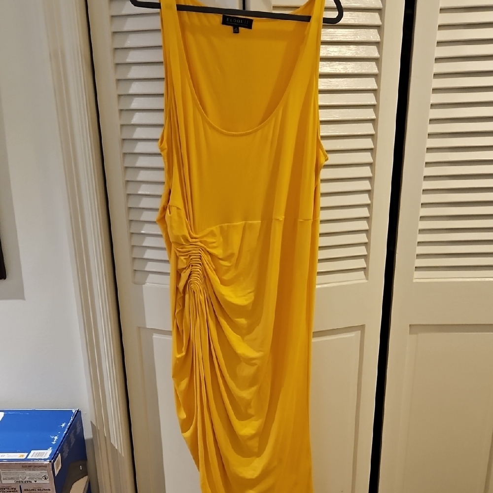 Eloquii Yellow Ruched Sheath Dress for Cocktail Night Out
